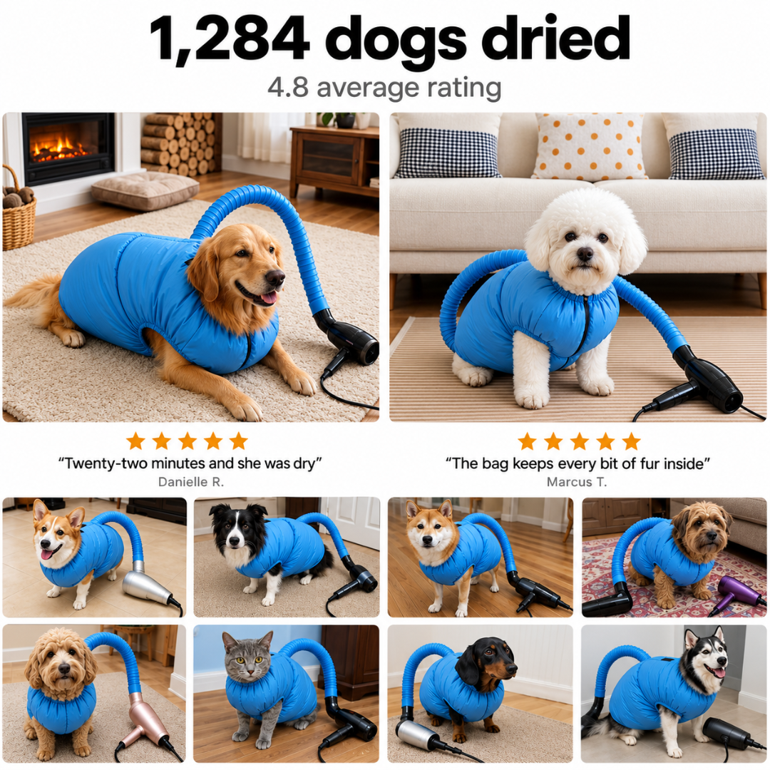 Drying Bag – Quick Dry Pet Hair Drying Suit for Small, Medium & Large Dogs and Cats