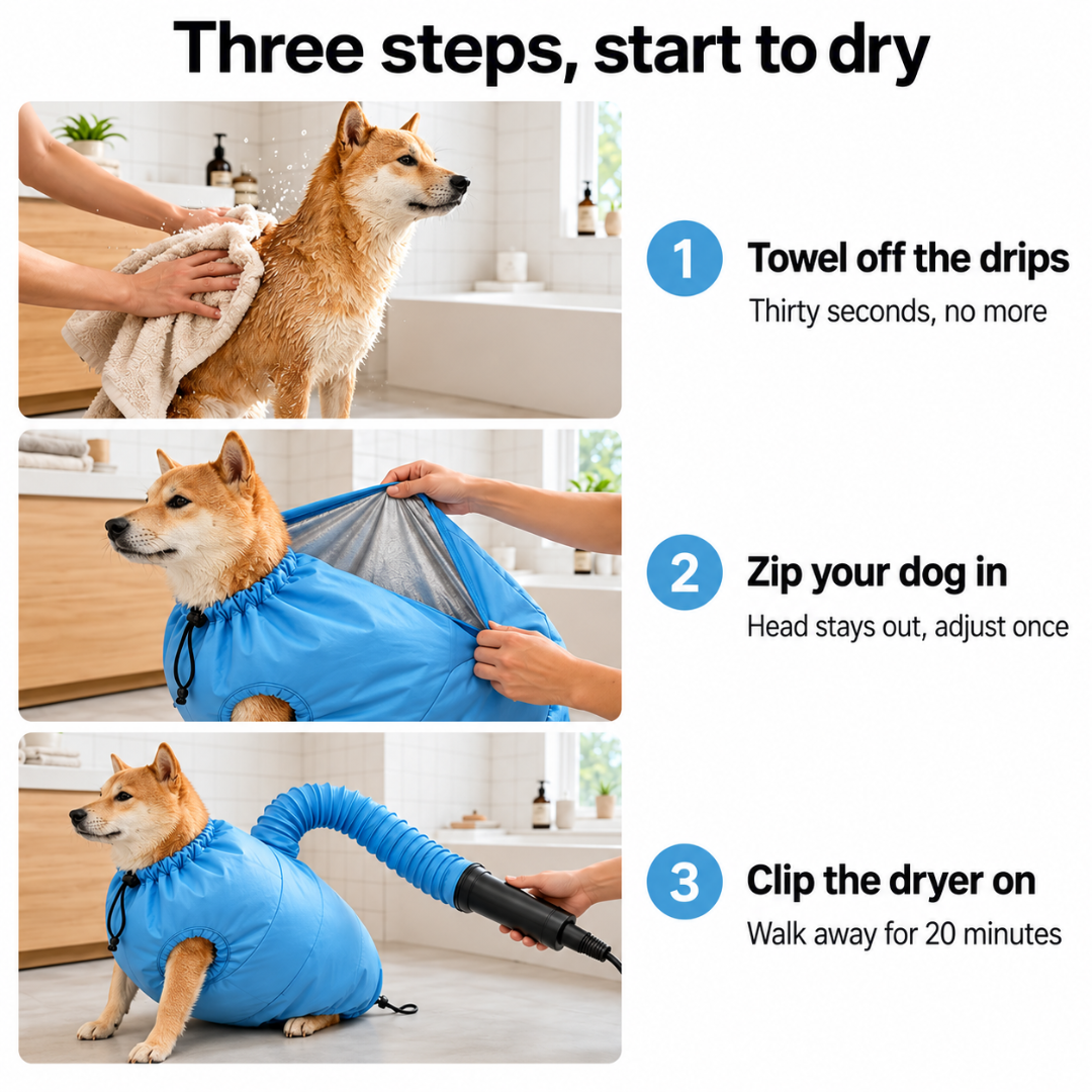 Drying Bag – Quick Dry Pet Hair Drying Suit for Small, Medium & Large Dogs and Cats